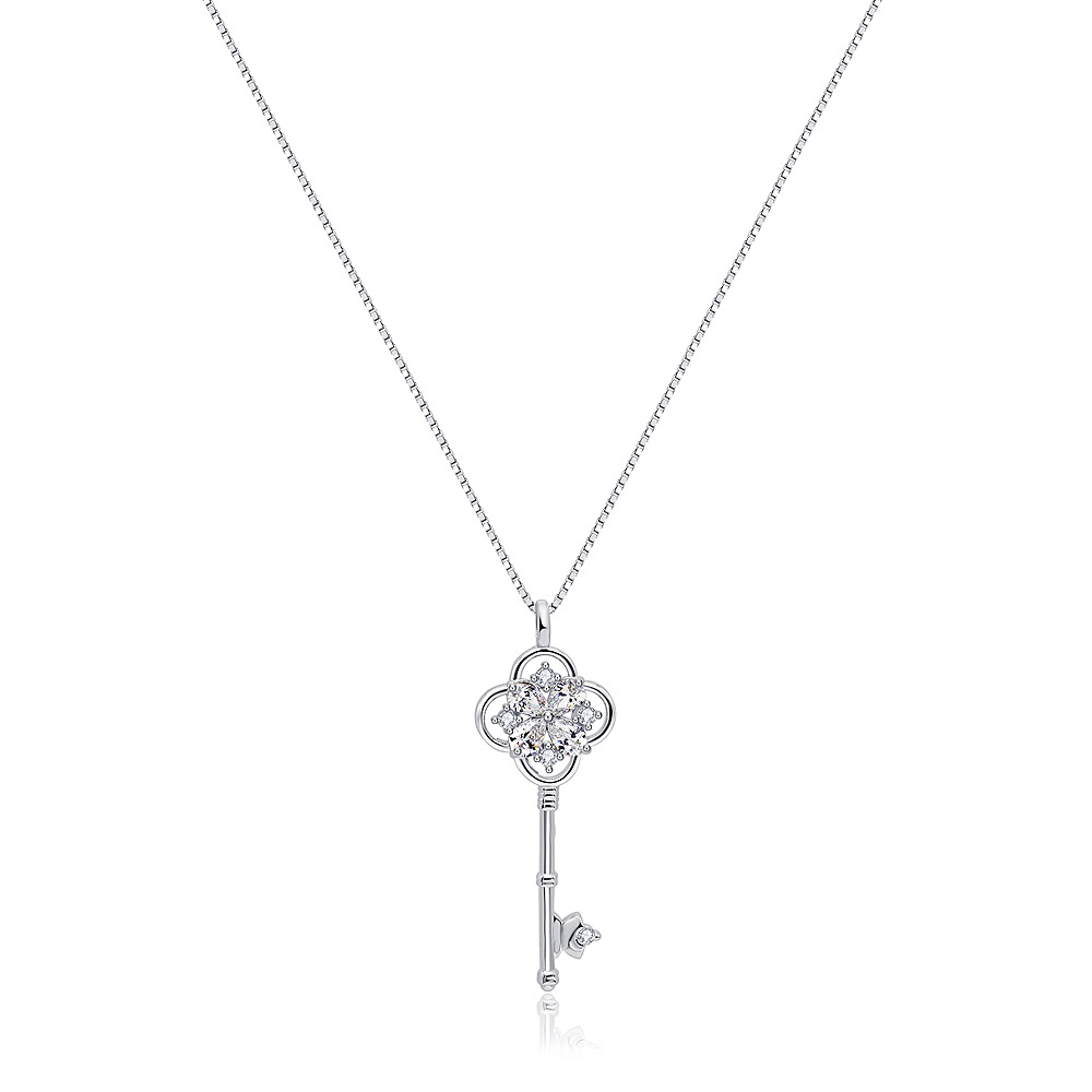 Key Pendant With Cubic Zirconia